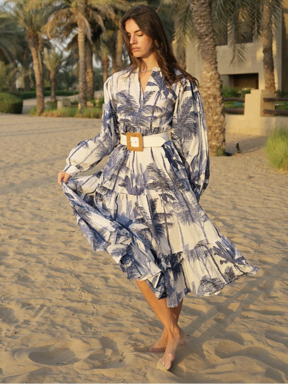 house of sundar - Liana Midi Dress - Dark Blue